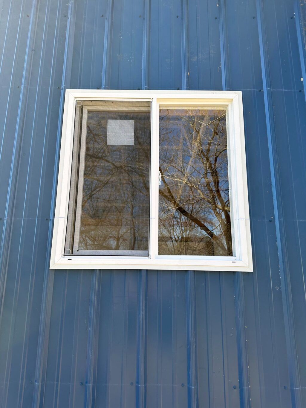 window installed on metal building